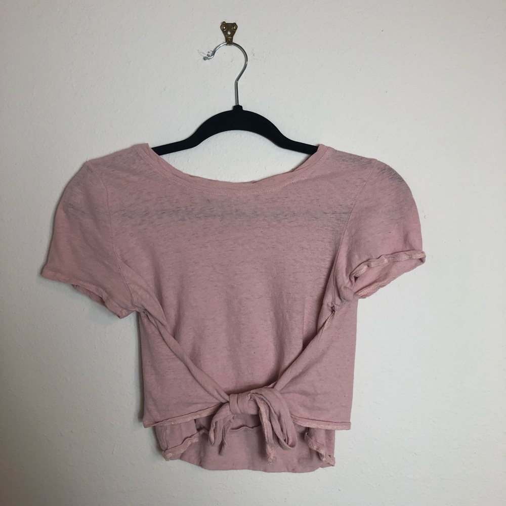 🔥3 for 15 YES! Pink Tie-Front Tee